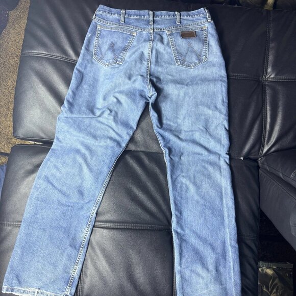 Wrangler 01 Competition Cool Vintage Men's Straight Leg Jeans Blue Denim 35x34 - Picture 2 of 16